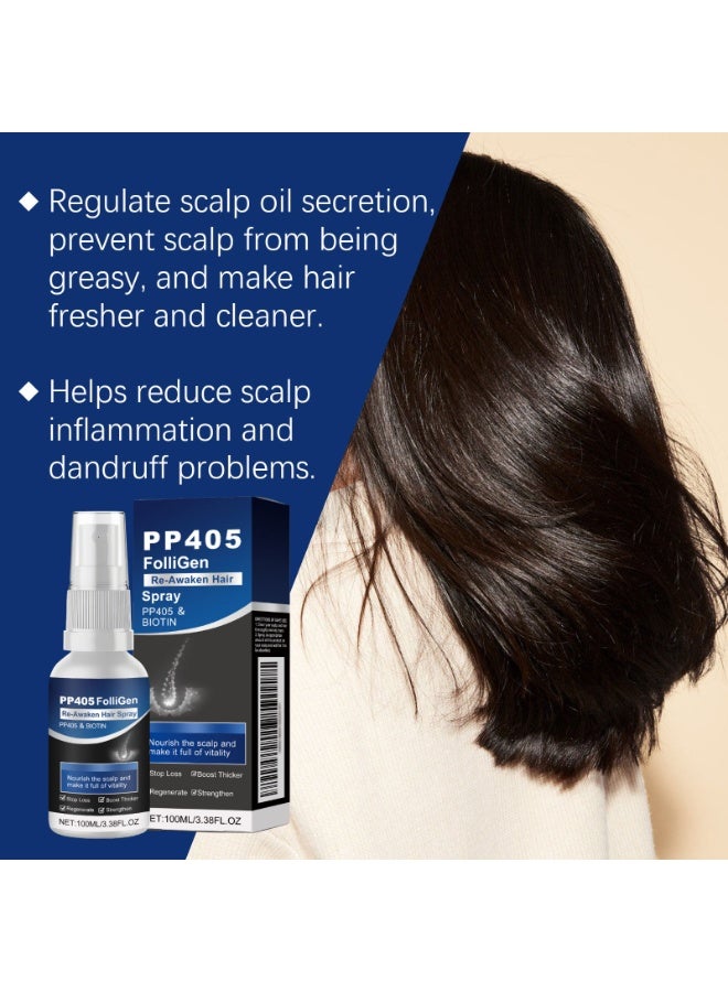 PP405 بخاخ لنمو الشعر وتقوية الجذور، تركيبة نباتية، ينشط بصيلات الشعر، يمنع تساقطه ويعزز نموه، ١٠٠ مل - Image 2